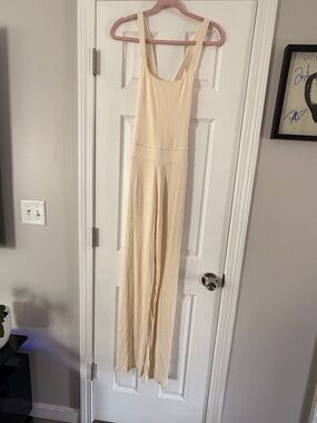 Aria Cream Sleeveless Wide-Leg Jumpsuit